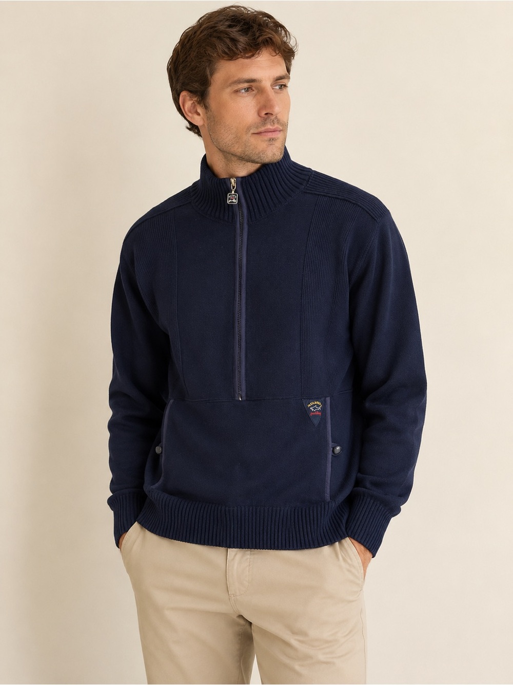 Paul & Shark Yachting Men’s Deep Navy Half Zip Knit Pullover Sweater S